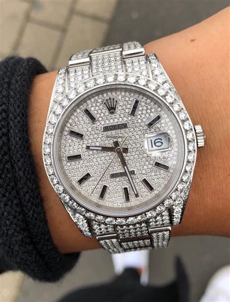 full iced out rolex amazon|rolex datejust 41mm iced out.